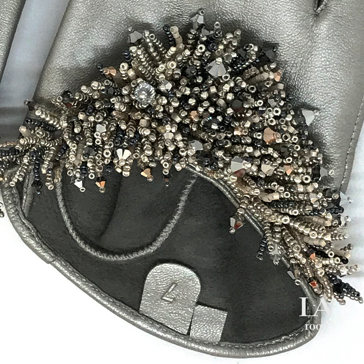 Женские кожаные перчатки Кассия с кристаллами Swarovski
