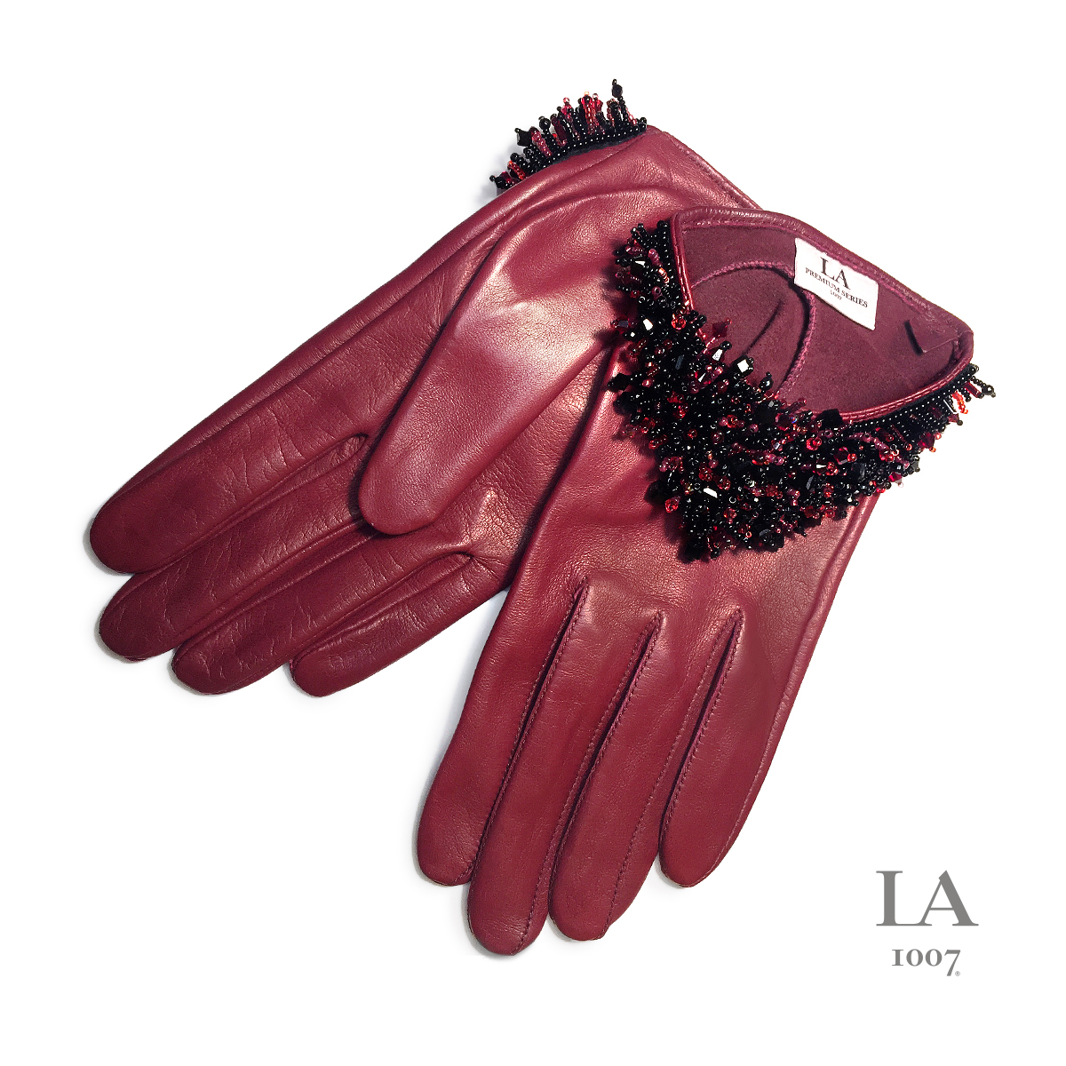 Женские кожаные перчатки Кассия с кристаллами Swarovski